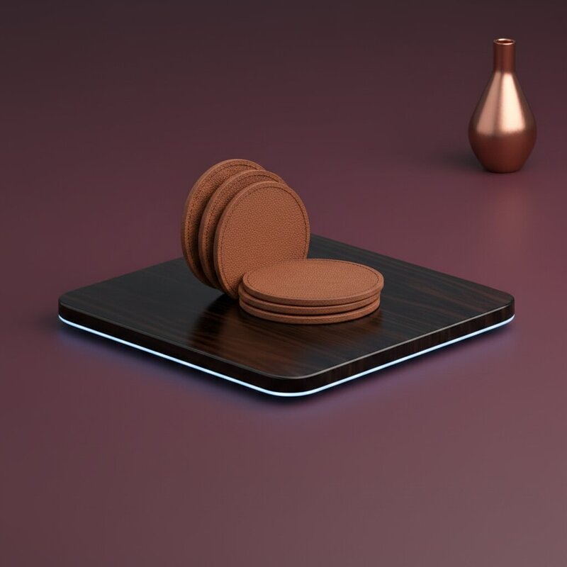 Set of Leather Coasters
