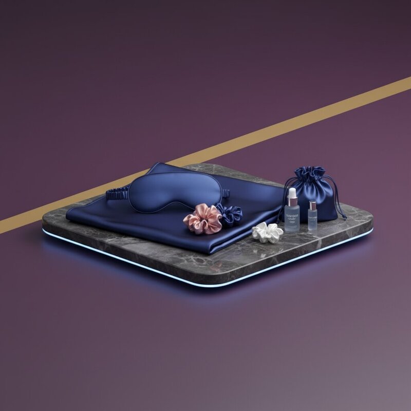 Satin sleep and beauty set