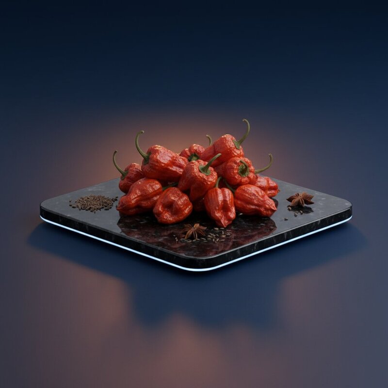 Dried Habanero Chili Peppers
