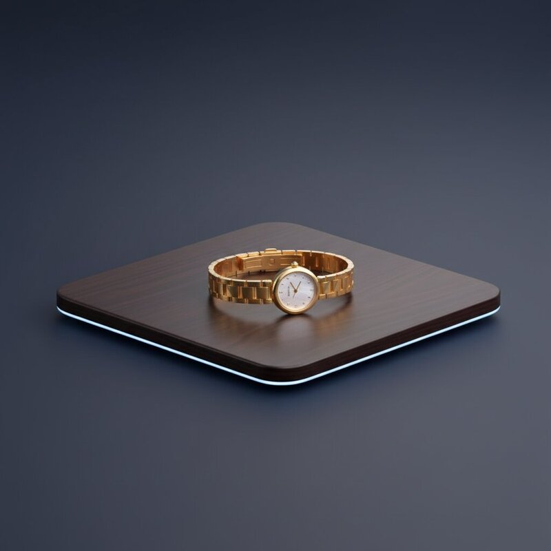 Браслетные часы с золотистым покрытием