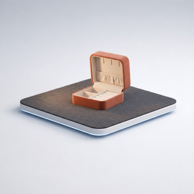 Caja de joyas de terciopelo