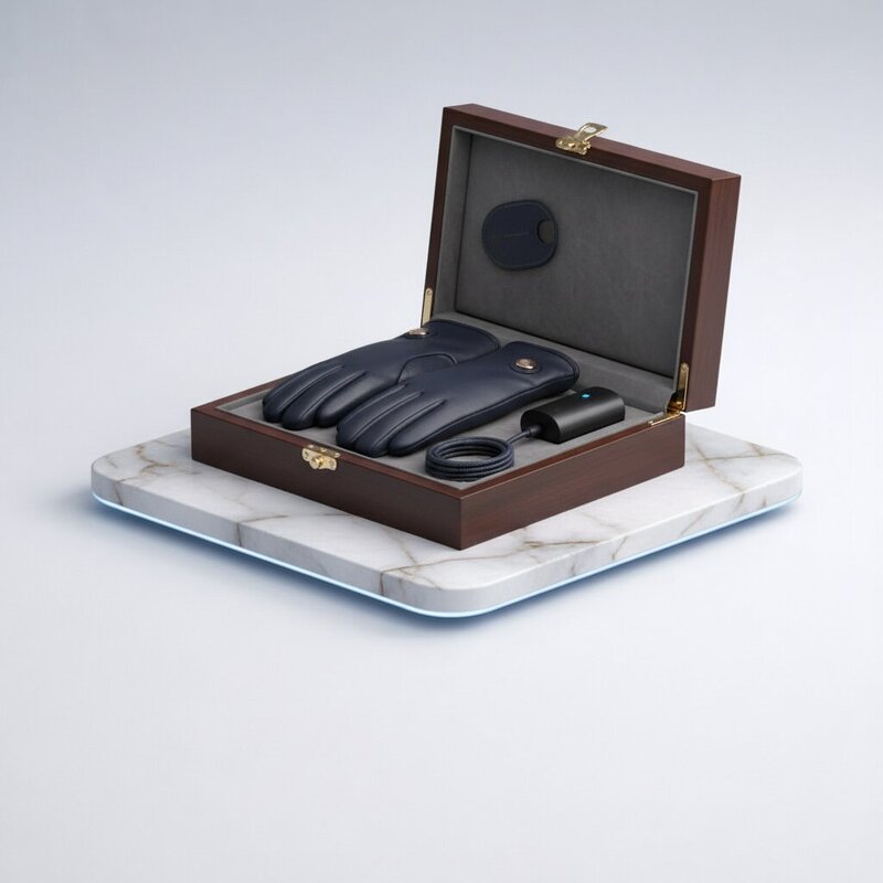 Кожаные перчатки с подогревом