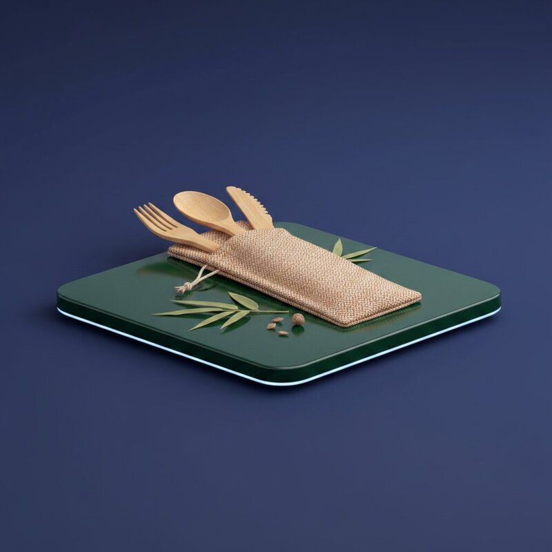 Set of Reusable Bamboo Cutlery