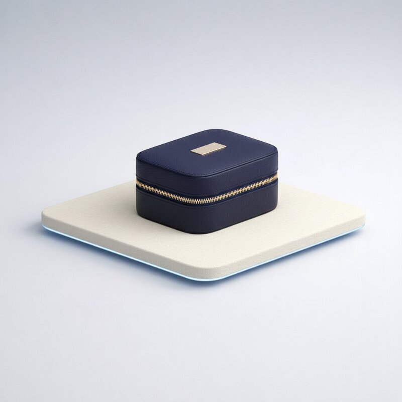 Leather travel jewelry case