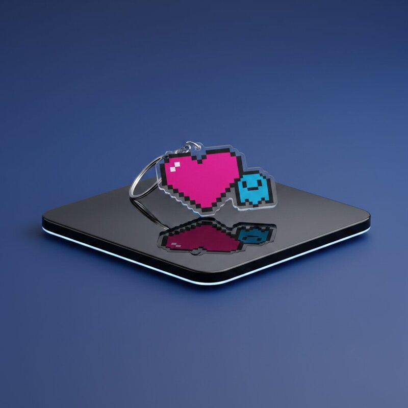 Llavero de acrílico estilo Pixel