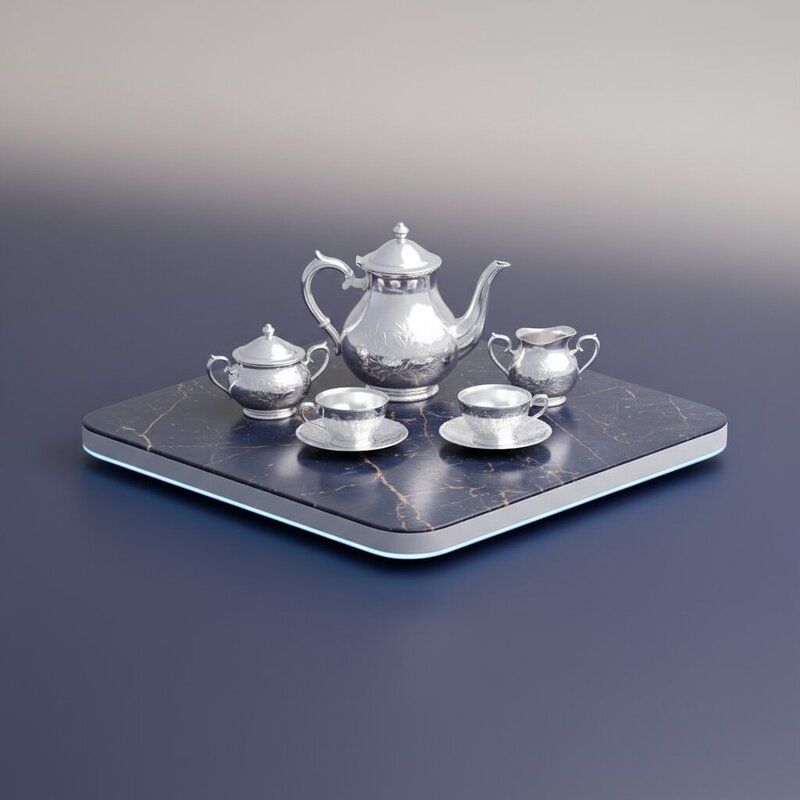 Серебряный чайный сервиз