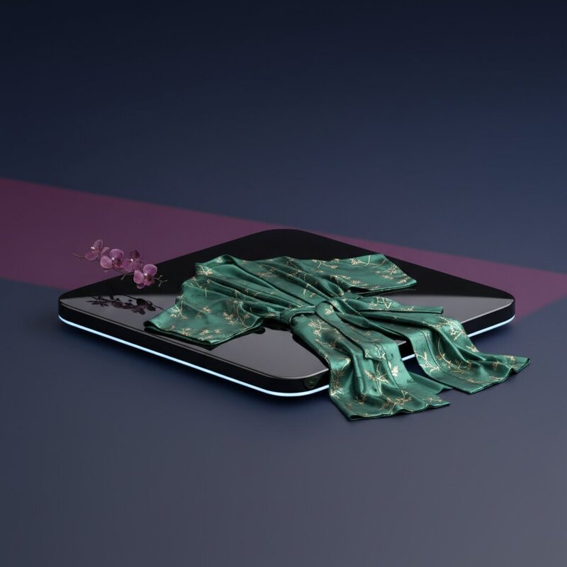 Сатиновый кимоно-халат