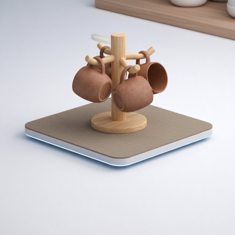 Деревянная подставка под кружки