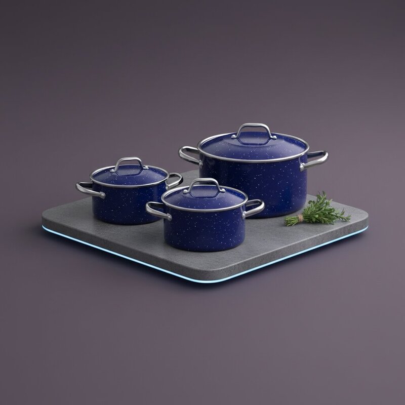 Набор эмалированных кастрюль