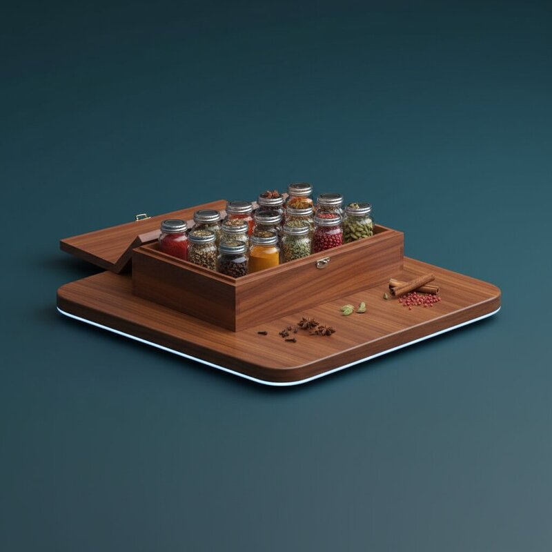 Набор специй в деревянной коробке