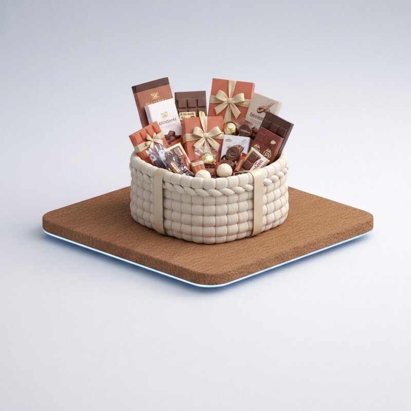 Gran Cesta de Regalo con Chocolate y Dulces