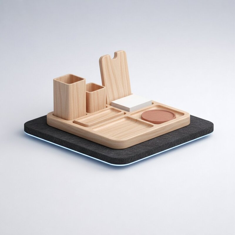 Organizador de Escritorio de Madera