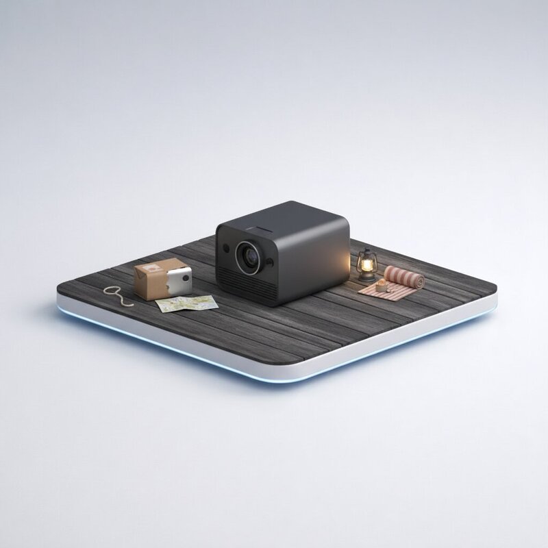 Compact camping projector