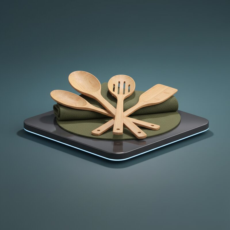 Набор деревянных ложек и лопаток