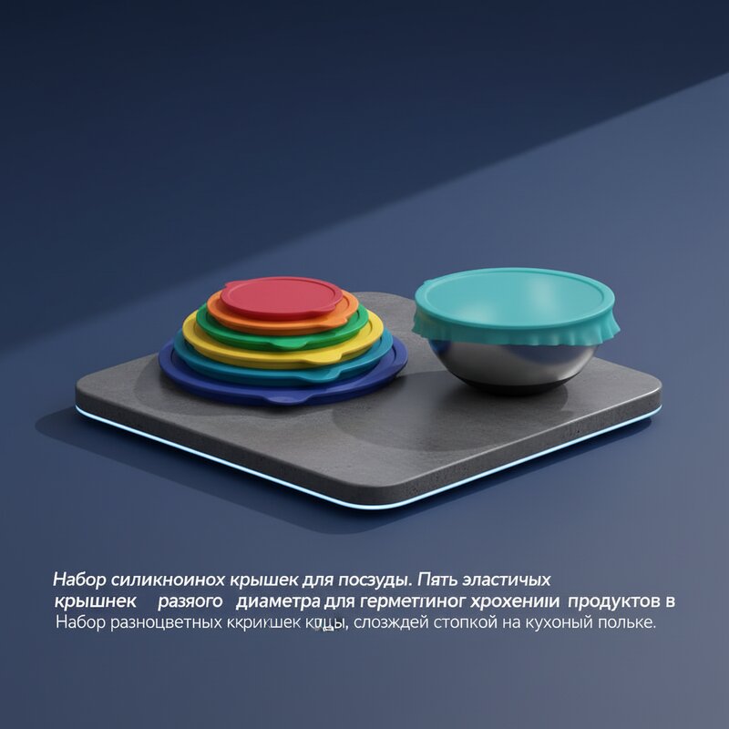 Набор силиконовых крышек для посуды