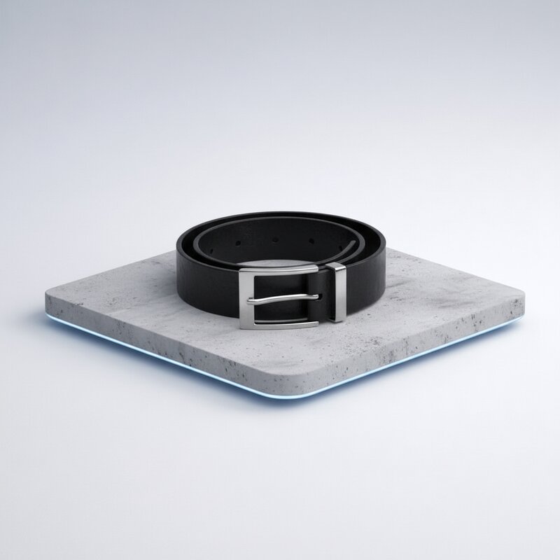 Cinturón de cuero con hebilla simple