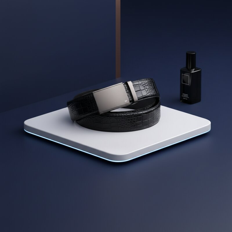 Кожаный ремень с тиснением