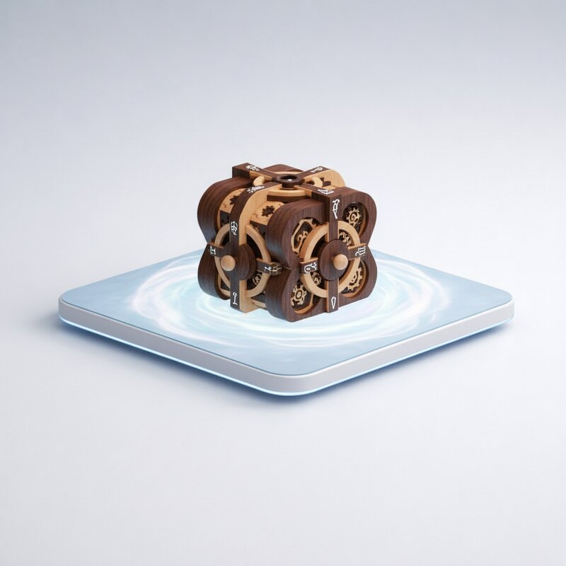 Деревянная головоломка-шкатулка с секретом