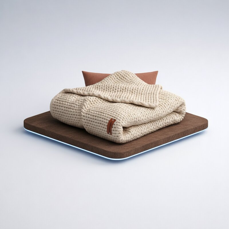 Мягкий вязаный плед