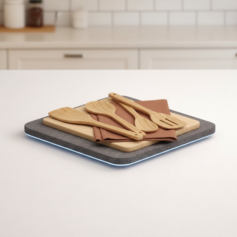 Set of wooden kitchen spatulas