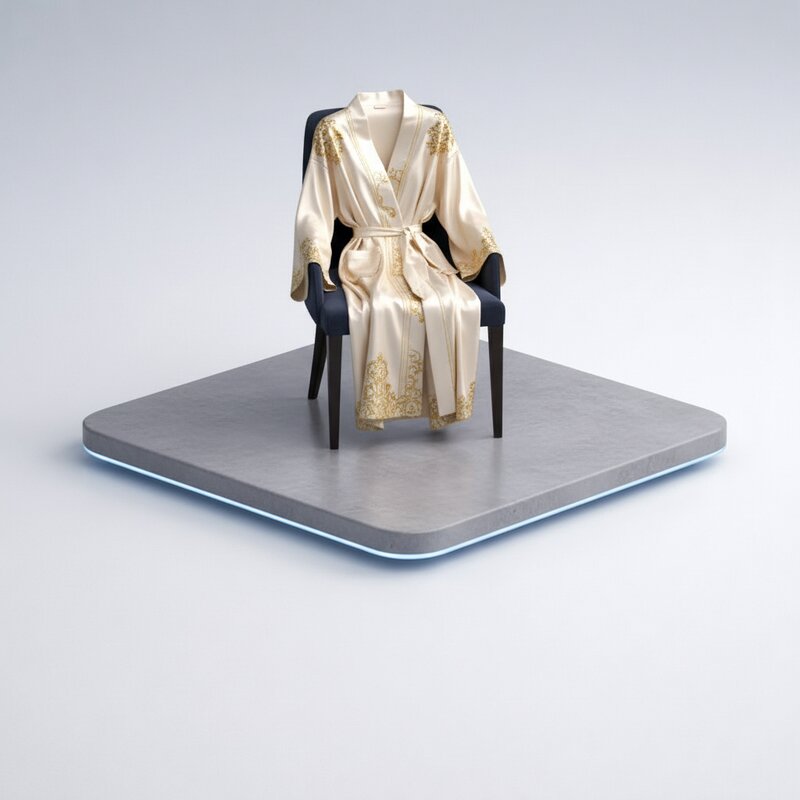 Шелковый халат с вышивкой