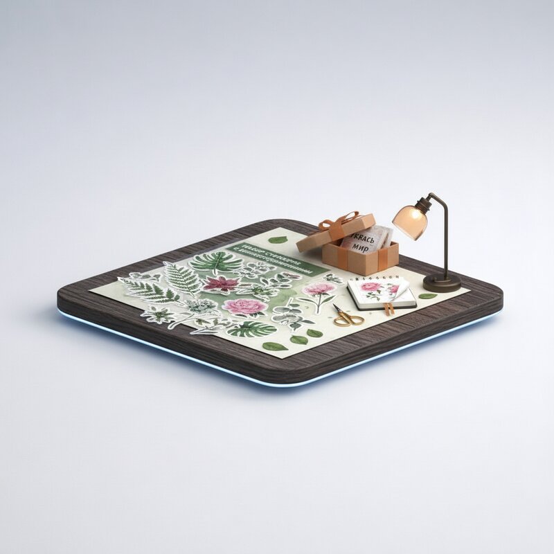 Набор стикеров с ботаническими иллюстрациями