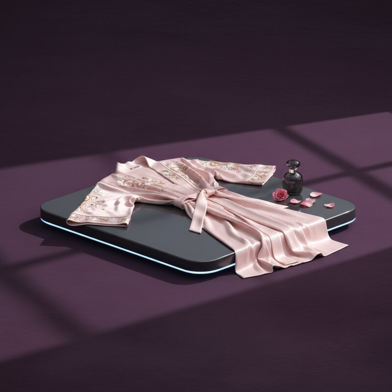 Шелковый халат с вышивкой