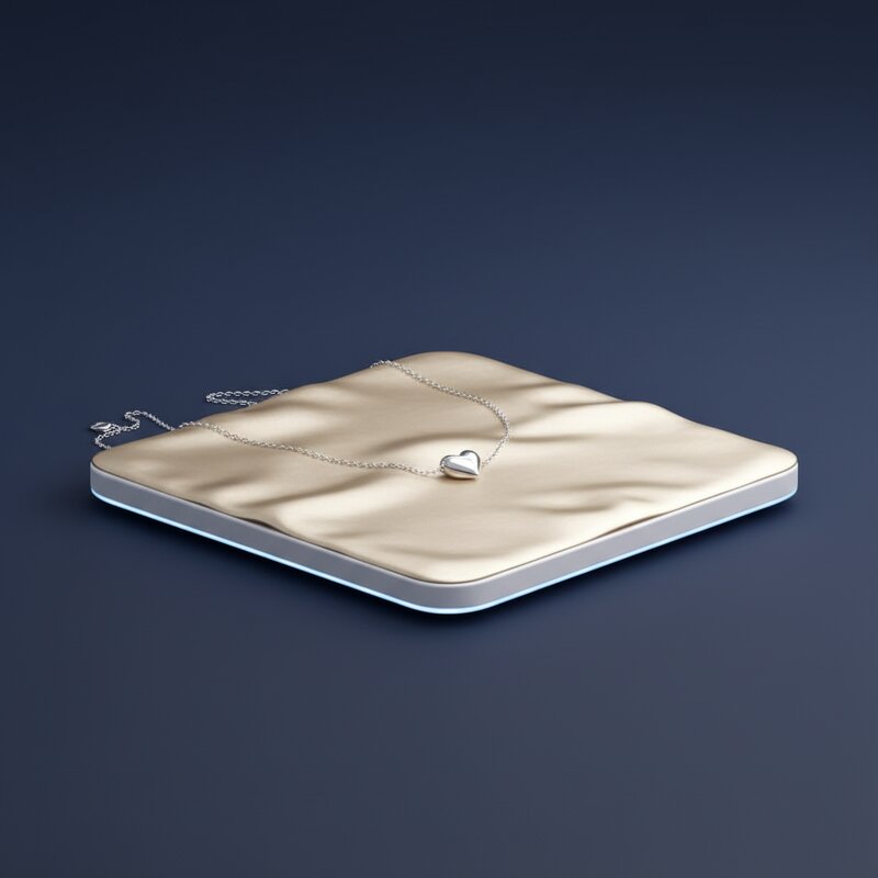 Серебряное колье "Сердце"