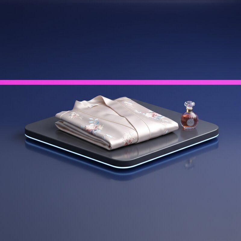 Silk Robe with Embroidery