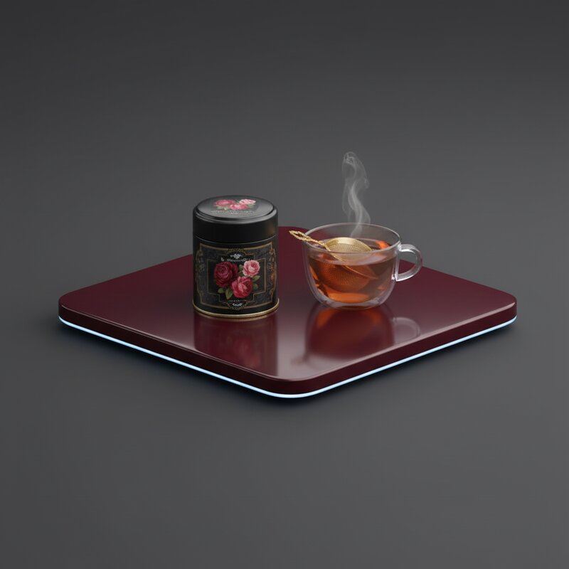 Lata Pequeña de Té Negro con Rosas