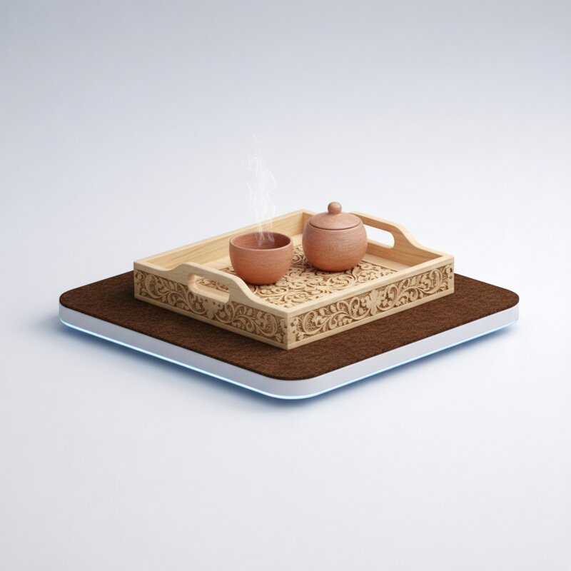 Деревянный поднос для чая