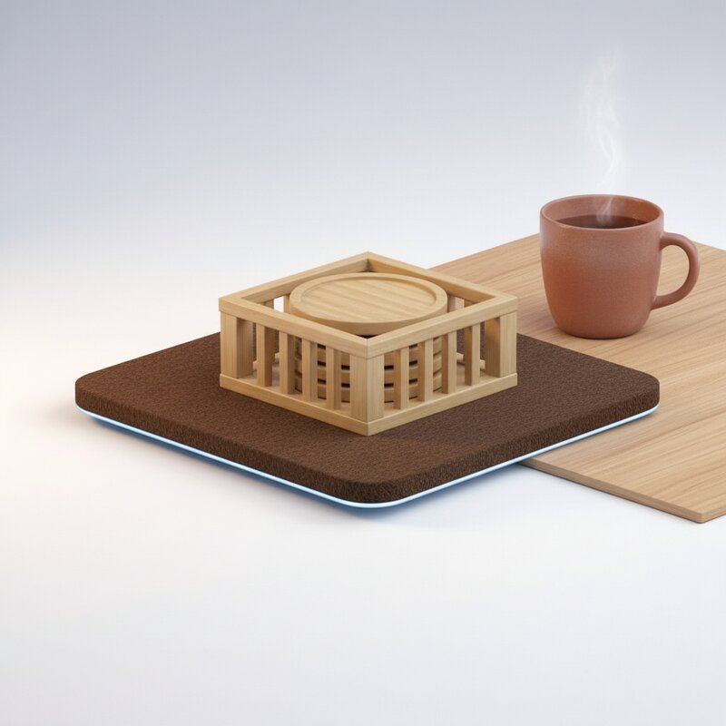 Бамбуковая подставка для чашек